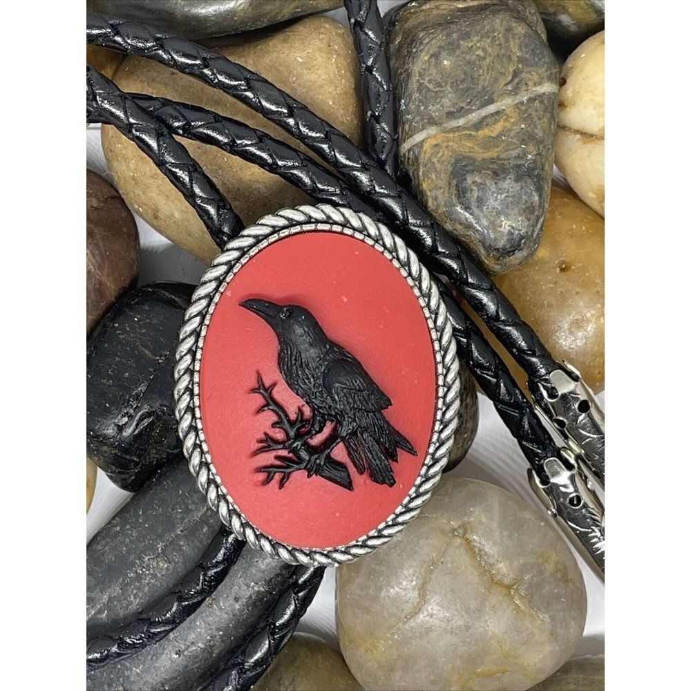 Steampunk Gothic Raven Black Crow  Xmas Bolo Lariat Tie Y Necklace Southwestern